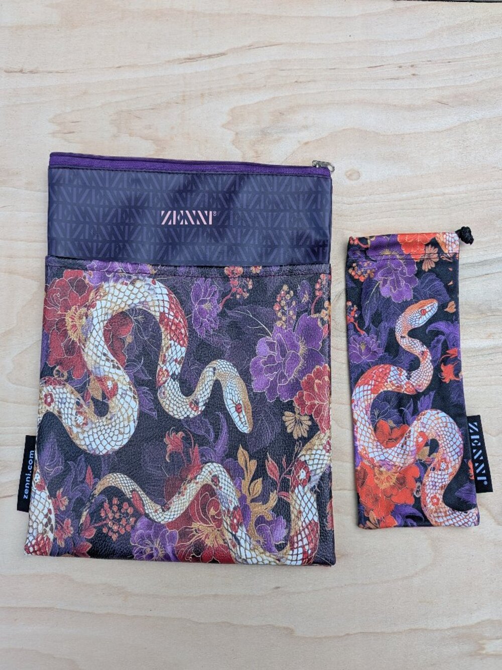 Zenni Year of the Snake Eyeglass Pouch and Matching Softcase